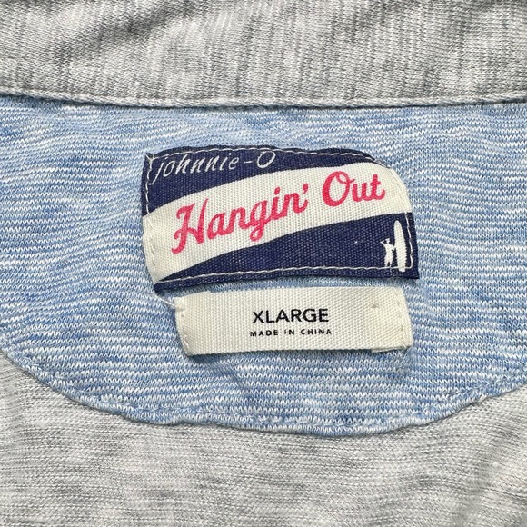 Johnnie-O | Men | Hangin' Out Castaway Gray Cotton Linen Blend Polo Shirt | XL - Picture 8 of 12